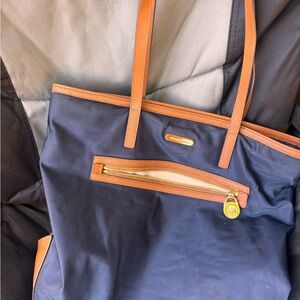 Michael Kors Navy and Tan Tote Bag